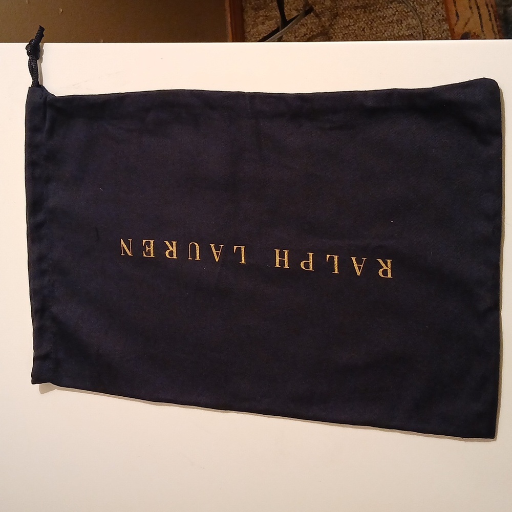 RALPH LAUREN COTTON DUST BAG NAVY 14 1/2 X 9 1/2